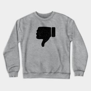 Thumbs Down Thumb Boo - Distressed - Black Crewneck Sweatshirt